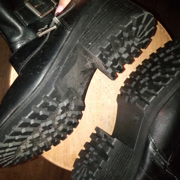 Black chunky short boots size 10 womens - Picture 4 of 6